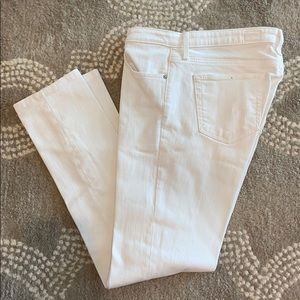 AG Prima mid rise white jeans